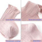 American Trends Infant Knee High Socks Tube Long Stockings for Girls Boys Newborn Baby Toddlers Ruffled Uniform Socks Pink & White 3-12 Months