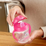 Dr. Brown's Transition Sippy Cup with Soft Spout - Pink - 6oz - 6m+ & Dr. Brown’s Milestones Baby’s First Straw Cup, Training Cup with Weighted Straw, Dark Blue, 6m+