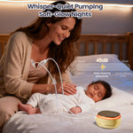 Hands-Free Wearable Breast Pump, Hospital-Grade Breastfeeding Pump, 4 Modes & 9 Levels, Double Portable Electric Milk Pumps with 4400mAh Strong Battery, LCD Display & Night Light, 2-Pack