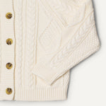 Amazon Essentials x Sofia Grainge Unisex Babies' Cable Knit Fisherman Cardigan Sweater, Ivory, 18 Months