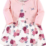 Hudson Baby Baby Girls' Cotton Dress and Cardigan Set