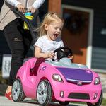 Step2 Whisper Ride II Kids Push Cars, Ride On Car, Seat Belt, Horn, Toddlers Ages 1.5 – 4 Years Old, Max Weight 50 lbs., Quick Storage, Stroller Substitute, Pink