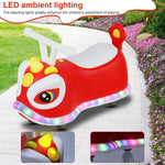 Wiggle Car Toy with 4 Wheels, Indoor Outdoor No Batteries Gears Pedals Ride-on Toy with Handle, Just Twist Wiggle Go Swing Car Toy for Kids Ages 2-4 Red