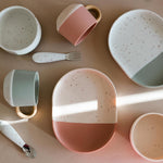 Yeah Baby Goods Silicone Mug (Sage/Brown Speckle) - BPA-Free, Non-Breakable Baby Mug - 10 oz Toddler Open Cup with Handle - Durable, Microwave & Dishwasher Safe Cups for Babies