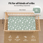 FIEMOL Baby Crib Sheets for Boys and Girls, 3 Pack Fitted Crib Sheets Neutral for 52”x28” Standard Crib and Toddler Mattresses, Ultra Soft & Silky Smooth Microfiber Green Forest Bear
