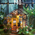 Rolife DIY Miniature House Kit Greenhouse, Tiny House Kit for Adults to Build, Mini House Making Kit with Furniture, Halloween/Christmas Decorations/Gifts for Family and Friends (Cathy's Greenhouse)