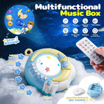 Mini Tudou Baby Musical Mobile Crib with Music and Lights, Timing Function, Projection, Take-Along Rattle and Music Box for Babies Boy Girl Toddler Sleep