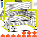 Kids Soccer Goals for Backyard Set - 2 of 4' x 3' Portable Soccer Goal Training Equipment, Pop Up Toddler Soccer Net with Soccer Ball, Soccer Set for Kids and Youth Outdoor Games, Sports, Play
