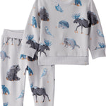 little planet by carter's Boy 2-piece Pants Set made with Organic Cotton, Blue Forest, 12M