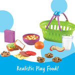 Learning Resources New Sprouts Bundle of Breakfast, Lunch and Dinner - Food Toys, Pretend and Play, Imaginative Skills, Toddlers Kitchen Toys, Fruit and Vegetable Basket, Gifts for Boys and Girls