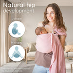 Ring Sling Baby Carrier - USA Lab Tested, 100% Natural Cotton Muslin, Breathable & Ergonomic Ring Sling Rose