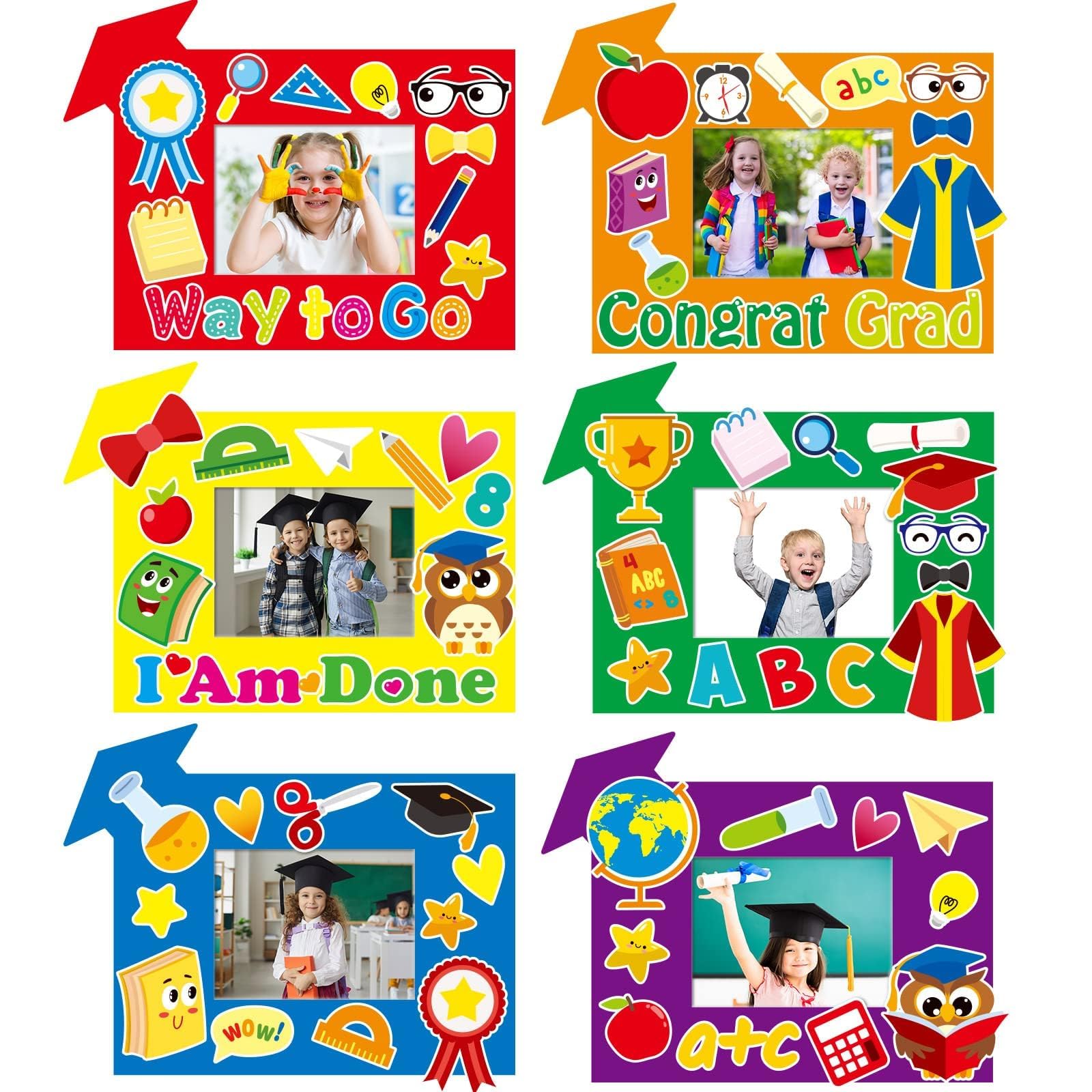 chiazllta 30 Pack Summer Crafts Kit for Kids End of School Year Picture Frames Beach DIY Art Crafts Classroom Summer Activities Game Party Favor