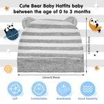 6 Pieces Newborn Baby Hat Bear Ears Infant Caps Baby Boy Girl Toddler Hats Infant Beanie Caps for 0-3 Months (Gray White, Light Gray, Yellow, Green, Blue, Blue Green,Classic)