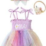 Renotemy Newborn Baby Girl Lace Romper Infant Summer Boho Flower Tulle Dress Party Gifts Newborn Photography Outfits