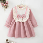 Kucnuzki 18 Months Girl Clothes Toddler Fall Dress Cute Long Sleeve Casual Ruffle Dress Baby Winter Outfit Baby Girl Clothes 12-18 Months