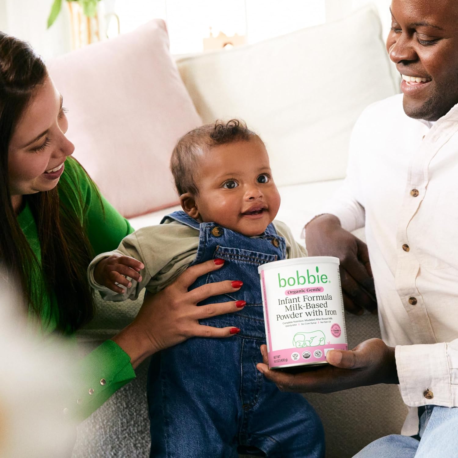 Bobbie Organic Gentle Infant Formula, Milk Based Powder with Iron, DHA, Vitamin D & 100% Lactose Like Breast Milk, For Fusiness, Crying & Digestive Health, Newborn Baby-12 Months Old, 14.1 oz, 1 Pack
