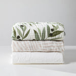 Babyletto 100% Organic Cotton Mini Crib Sheet, GOTS-Certified, Fitted 360°, Ultra-Soft and Breathable Muslin - Oat Stripe