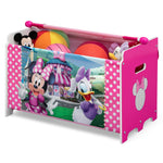 Delta Children Minnie Mouse Toy Box with Retractable Fabric Top, Pink