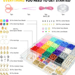Dowsabel Clay Beads Bracelet Making Kit for Beginner, 5000 Pcs Preppy Polymer Clay Beads with Charms Kit for Jewelry Making, DIY Arts and Crafts Birthday Gifts Toys for Kids Age 6-13