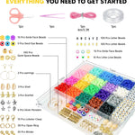 Dowsabel Clay Beads Bracelet Making Kit for Beginner, 5000 Pcs Preppy Polymer Clay Beads with Charms Kit for Jewelry Making, DIY Arts and Crafts Birthday Gifts Toys for Kids Age 6-13