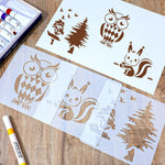 Ymapinc 20Pcs Kids Stencils for Drawing, 5.91In Beige Animal-Shaped Stencils Drafting Tools, Plastic Templates for Office School Drawing Painting Supplies