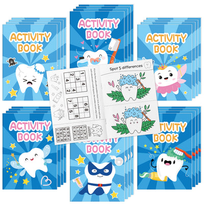 Summer Activity Books for Kids - 24Pcs Coloring Fruits Books Set Bulk Summer Tropical Search Mazes Word Scramble Games Mini Books for Party Goodie Bags Stuffers School Classroom Favors