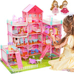 Huge Doll House Dollhouse with Light, Gift for Girls