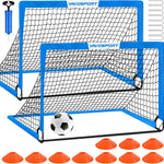 Kids Soccer Goals for Backyard Set - 2 of 4' x 3' Portable Soccer Goal Training Equipment, Pop Up Toddler Soccer Net with Soccer Ball, Soccer Set for Kids and Youth Outdoor Games, Sports, Play