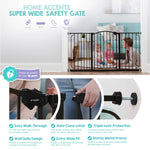 Regalo Safety 30.5-58" Extra Wide Arch Baby Gate with Door, Pressure Mount Walk Through Gate for Doorways & Bottom of Stairs, Babies, Toddlers & Pets, Tested & Safe, American Designed, American Owned