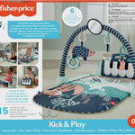 Fisher-Price Baby Playmat Kick & Play Piano Gym with Musical and Sensory Toys for Newborn to Toddler, Navy Fawn
