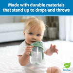 Dr. Brown's Milestones Baby's First Straw Cup, Training Cup with Weighted Straw, 9 oz/270 mL, BPA-free, 6m+, Olive Green, 1-Pack