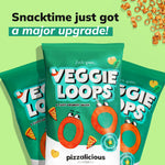 Little Spoon Pizzalicious Veggie Loops, Chickpea and Spinach Snack, Baked Not Fried, Avocado Oil, Hidden Veggies, Tastier Snacks for Kids, 3g Protein, Gluten-Free, 4 Pack
