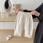 Pin Stripe Pant Toddler Boys Classic Pinstripe Pants Kids Thin Cotton Stripe Elastics Waist Spring Summer Casual Trousers Toddler Summer Clothes Boy 3-4T Beige