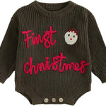 Adobabirl Baby Girl Boy Knitted Sweater Bubble Romper Long Sleeve Jumpsuit Festival Outfit Fall Winter Spring Clothes
