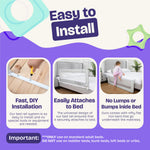 ComfyBumpy 1-Pack Bed Rail for Toddlers 55.5" L x 19.5" H | Toddler Bed Rails for Twin, Full, Queen & King Mattress Size | Swing Down Rail Guard | Mattress Side Rail for Kids | Gray