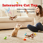 blueypet Interactive Chirping Bird Cat Toys with Flapping Wings,New Flying Birds Cats Toy, Flying Simulation Electric Sparrow Shaking Hunting Pet Toy for Indoor (Brown)