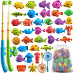 Pool Fishing Toys Games, Water Table Bathtub Toy with Inflatable Pool Pole Rod Net Plastic Floating Fish, Birthday Gifts for Kids Age 3 4 5 6 Year Old,Kids Outdoor Toys