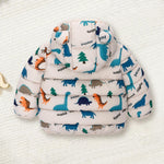Happy Cherry Baby Winter Warm Jacket Hooded Down Jacket Boys Girls Light Puffer Coats Infant Bear Ears Zipper Coats Outwear 6-12M