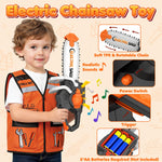 Kids Tool Set Toys, 56 Pcs Toddler Tool Set with Toy Chainsaw & Electronic Drill,Vest, Pretend Play Kids Construction Tools Toy for Toddler 3-5 Years Old Christmas Birthday Gifts