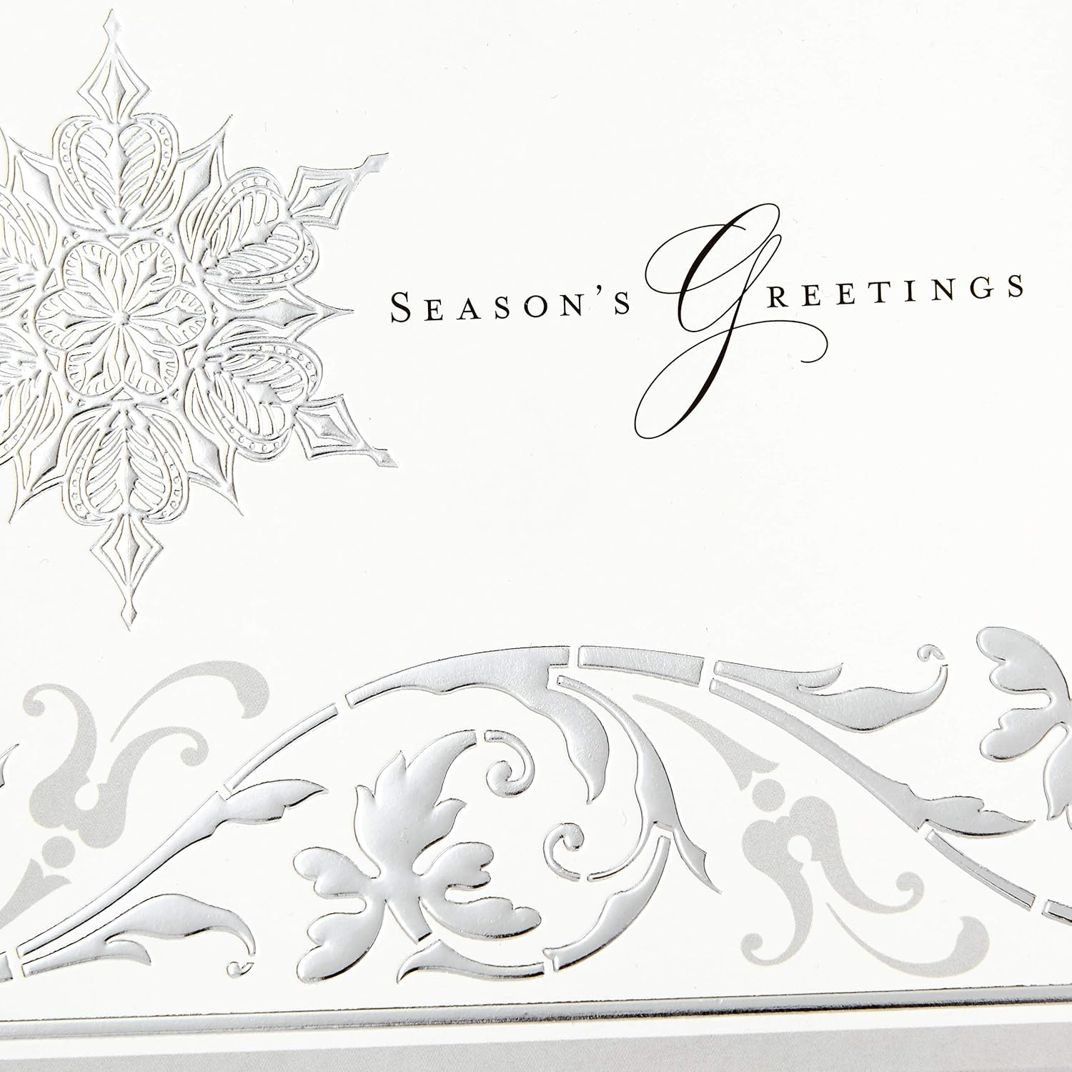 Hallmark Boxed Holiday Cards (Season's Greetings Snowflake, 40 Holiday Cards with Envelopes)