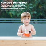 PlanToys® Wooden Penguin Sailing Boat Bath Toy for Toddlers | Montessori Floating Toy for Kids | Eco-Friendly Baby Water Toy for Bathtub, Pool & Water Table