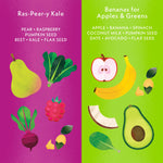 Once Upon A Farm Smart Blend 4pk, Bananas for Apples & Greens (2) and Pine-Apple Berry Punch (2)