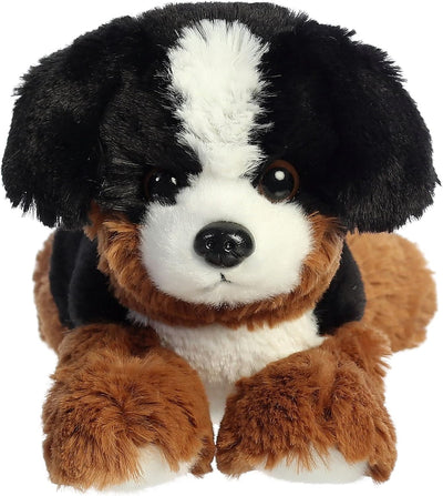 Aurora® Adorable Mini Flopsie™ Bernie Mountain Dog™ Stuffed Animal - Playful Ease - Timeless Companions - Black 8 Inches