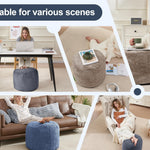 WSOFRLAC Pouf Ottoman Foot Stools Ottoman with Foam Small Corduroy Ottomans for Living Room Ottomans Pouf 20x15 Floor Poufs Foot Rest for Office Chair Dark Grey Foot Stool Small