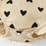Fullfamous Newborn Baby Girl Clothes Outfits Romper Spring Summer Clothing Onesie Bodysuit Jumpsuit ropa de bebe niña Ecru with Heart Newborn