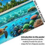 Sutinban Sea Turtle 1000 Piece Puzzle for Adults, Coolest Adult Puzzle 1000 Pieces, Wave Spirit Hawaii Ocean Jigsaw Puzzles Home Decor Happy Family Time