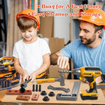 Hibility Kids Tool Set with Tool Box & Electronic Toy Drill, Pretend Play Kids Construction Kits, Toy Tools for Toddlers 3-5, Kids Tool Sets for Boys Ages 4-6