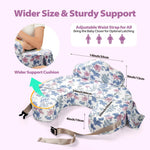 ACGROW Nursing Pillow - Memory Foam Bottle & Breastfeeding Pillow with Safety Fence - Ergonomic Support, with Wider Breast Feeding Cushion, Adjustable, Removable Cover, Baby Safety Certified Violet