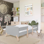 Dream On Me Osko Convertible Toddler Bed Made with Sustainable New Zealand Pinewood in Grey, BSA & Greenguard Gold Certified, Non-Toxic Finish