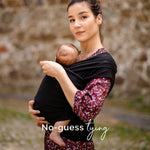 Boba Baby Wrap Carrier – Original Baby Sling Carrier for Newborns (7–35 lbs), Soft, Secure, Hands-Free & Ergonomic, Ideal for Comfortable Bonding, New Parents (Black)